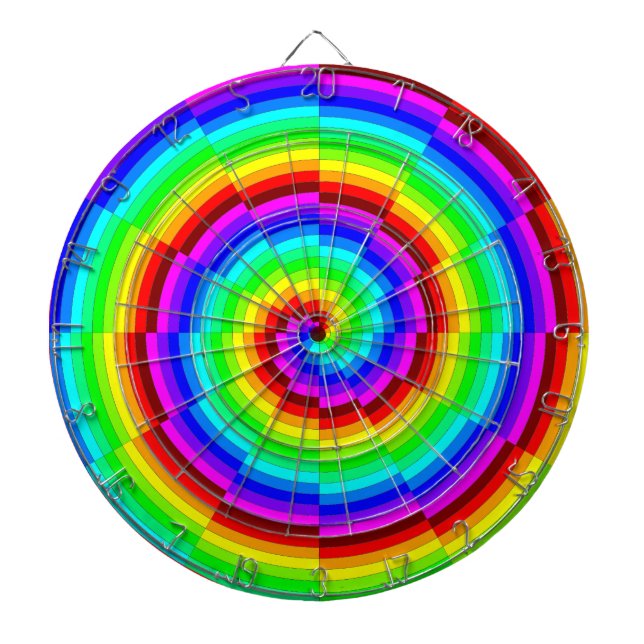 Rainbow Spiral by Kenneth Yoncich Dartboard (Front)