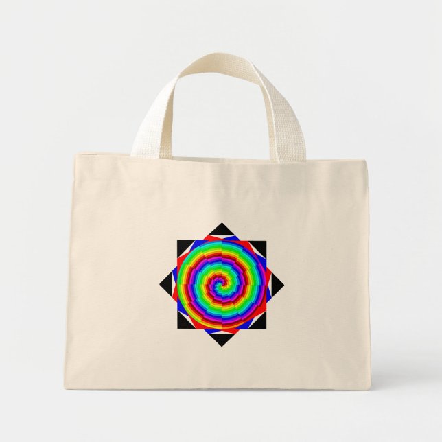 Rainbow Spiral by Kenneth Yoncich Mini Tote Bag (Front)