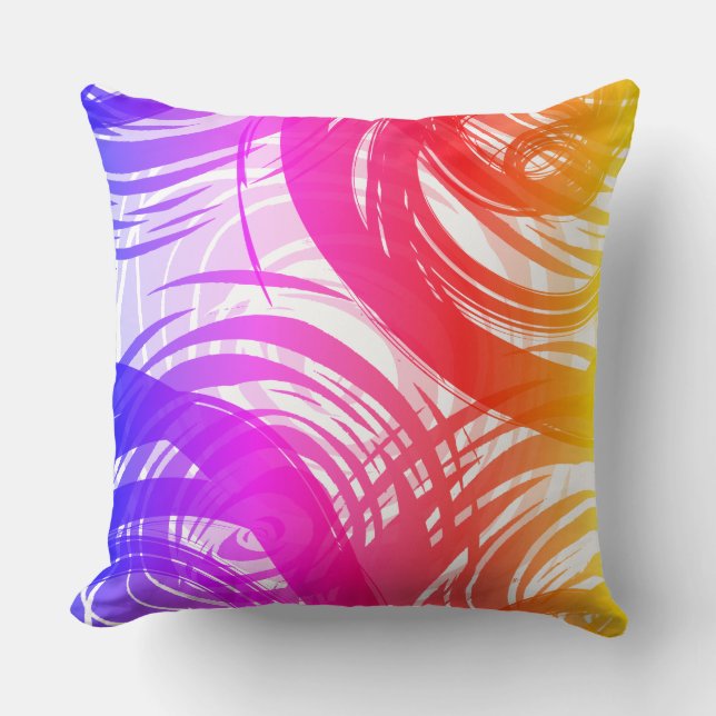 RAINBOW SPIRAL DESIGN Retro Throw Pillow (Front)
