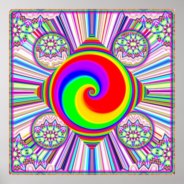 Rainbow Spiral Diamond Poster (Front)