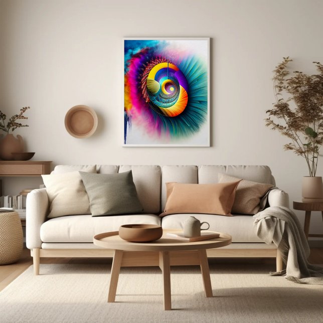 Rainbow Spiral Eye Abstract Hypnotic Visionary  Poster (Creator Uploaded)