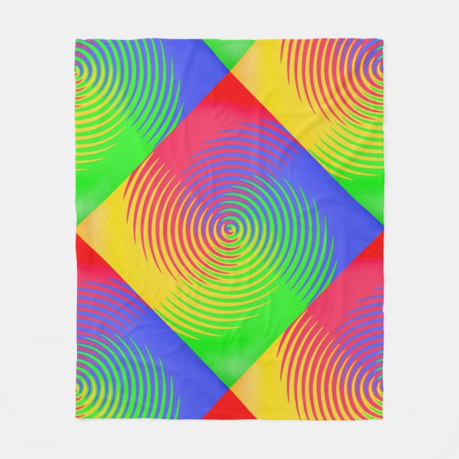 Rainbow Spiral Fleece Blanket (Front)