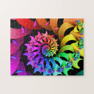 Rainbow Spiral Fractal Art Jigsaw Puzzle