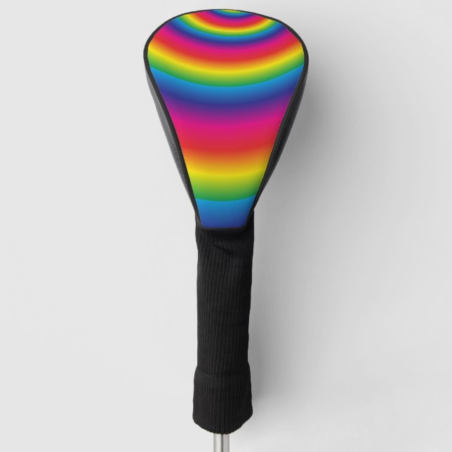 Rainbow Spiral Golf Head Cover (Front)