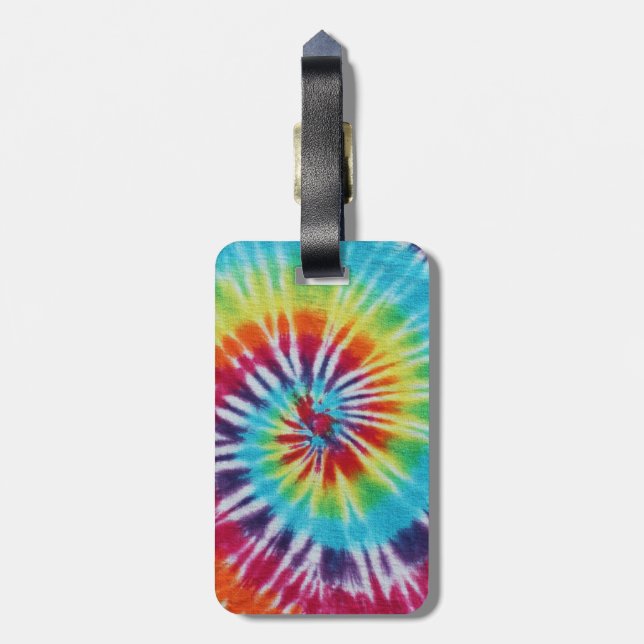 Rainbow Spiral Luggage Tag (Back Vertical)