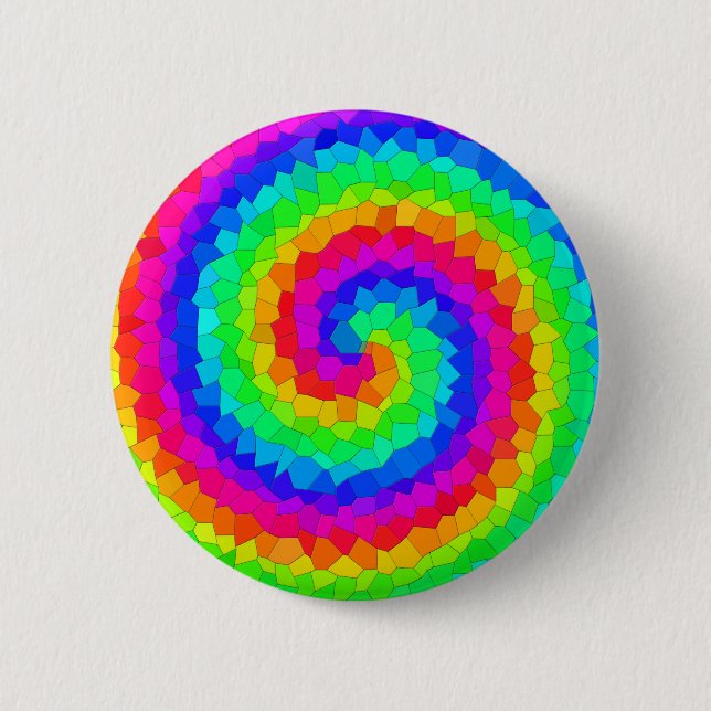 Rainbow Spiral Mosaic Tile 6 Cm Round Badge (Front)