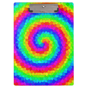 Rainbow Spiral Mosaic Tile Clipboard