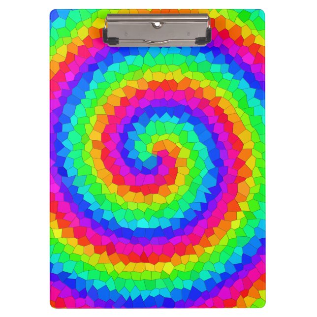 Rainbow Spiral Mosaic Tile Clipboard (Front)