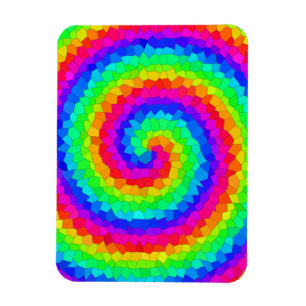 Rainbow Spiral Mosaic Tile Magnet