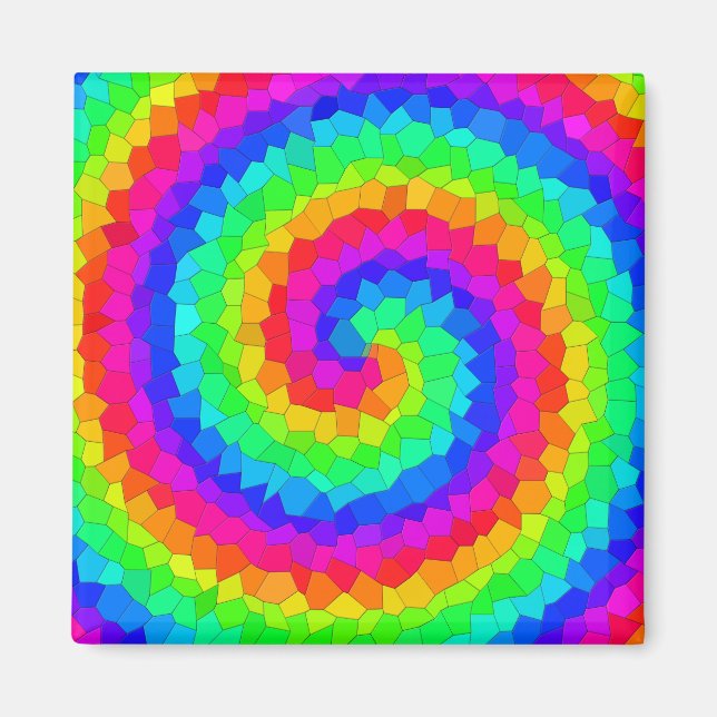 Rainbow Spiral Mosaic Tile Magnet (Front)