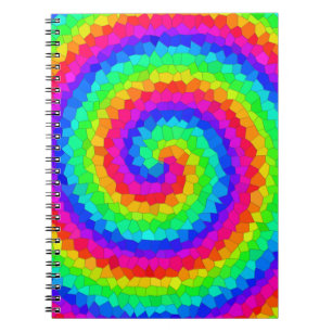 Rainbow Spiral Mosaic Tile Notebook