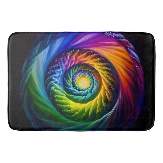 Rainbow Spiral Out Bath Mat (Front)