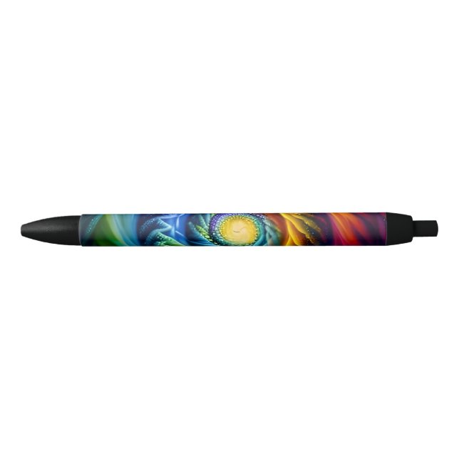 Rainbow Spiral Out Black Ink Pen (Front)