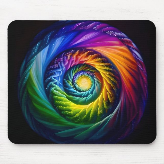 Rainbow Spiral Out Mouse Pad (Front)