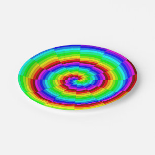 Rainbow Spiral Paper Plate