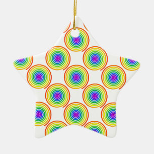 Rainbow Spiral Pattern Ceramic Tree Decoration