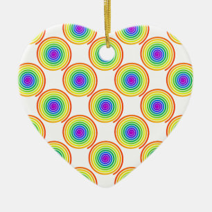 Rainbow Spiral Pattern Ceramic Tree Decoration