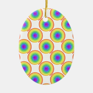 Rainbow Spiral Pattern Ceramic Tree Decoration