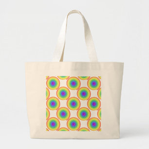 Rainbow Spiral Pattern Large Tote Bag