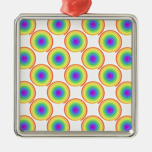 Rainbow Spiral Pattern Metal Tree Decoration