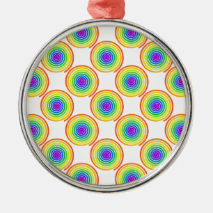 Rainbow Spiral Pattern Metal Tree Decoration