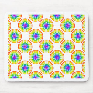 Rainbow Spiral Pattern Mouse Pad