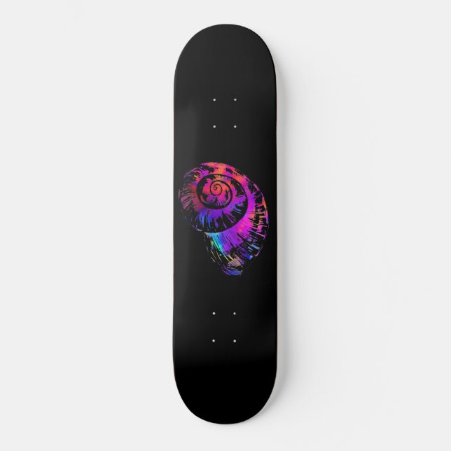 Rainbow Spiral Seashell Skateboard (Front)