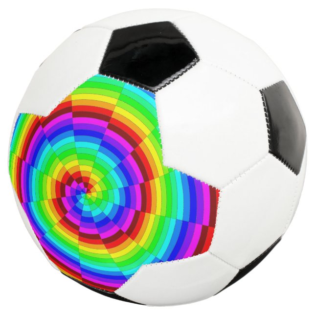 Rainbow Spiral Soccer Ball (Three Quarter)