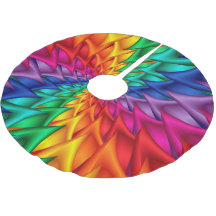 Rainbow Spiral Thorns Tree Skirt