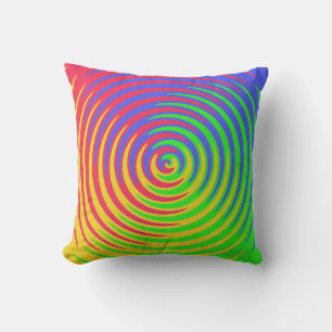 Rainbow Spiral Throw Pillow