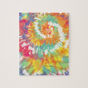 Rainbow Spiral Tie Dye 8x10 Jigsaw Puzzle