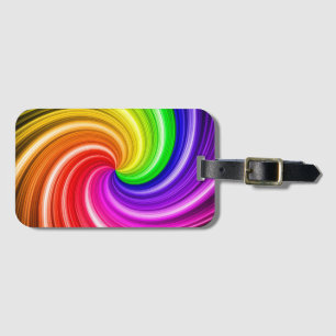 Rainbow Spiral Tie Dye Colourful Swirl Art Luggage Tag