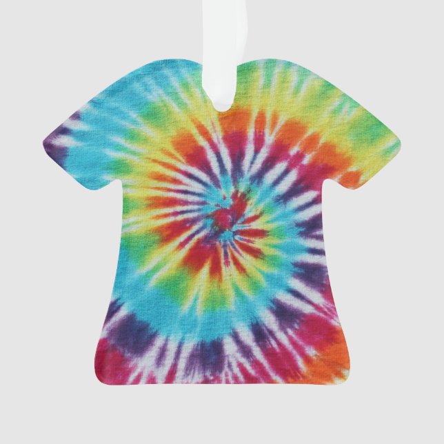 Rainbow Spiral Tie Dye Cool Photo Ornament (Front)