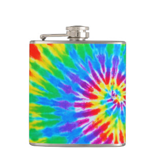 Rainbow Spiral Tie-Dye Flask