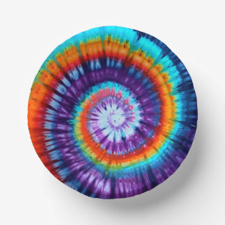 Rainbow Spiral Tie Dye Paper Bowls Plate