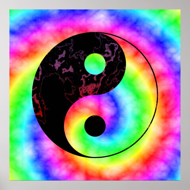 Rainbow Spiral Yin Yang Poster (Front)