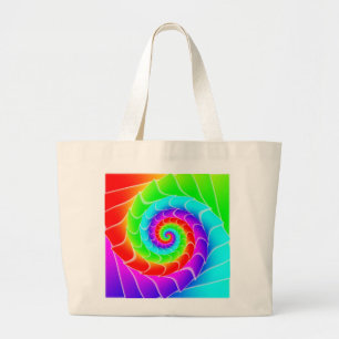 Rainbow Spiral ( you may add words ) Large Tote Bag