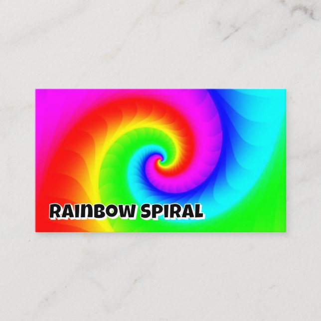 Rainbow Spiral (you may change the words) Business Card (Front)
