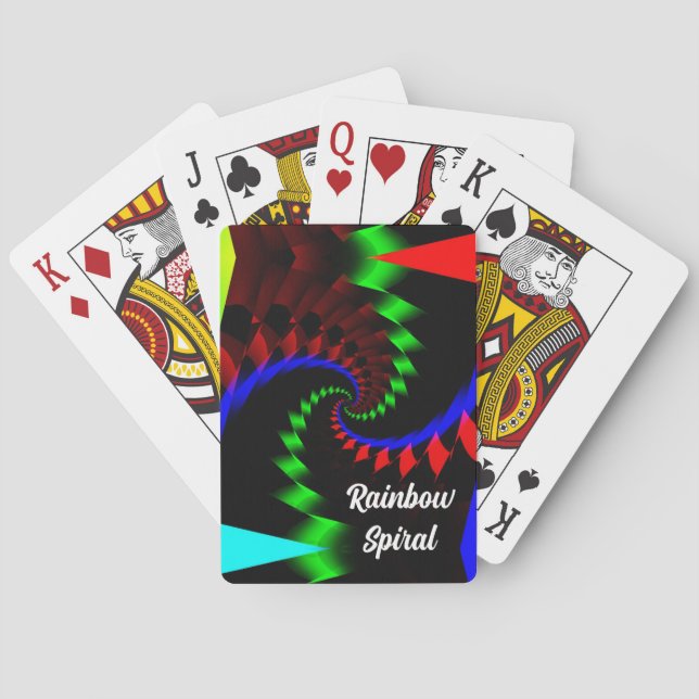 Rainbow Spiral ( you may change the words ) Playing Cards (Back)