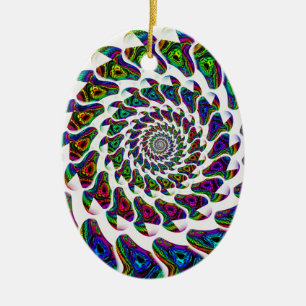 "Rainbow Spiralism" Ceramic Tree Decoration