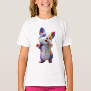 Rainbow Splash Artistic Puppy Corgi Kids T-Shirt