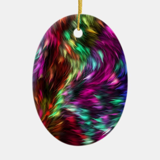 Rainbow Splash Ceramic Ornament (Front)