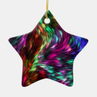 Rainbow Splash Ceramic Ornament