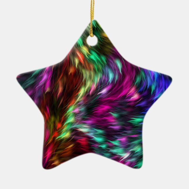 Rainbow Splash Ceramic Ornament (Front)