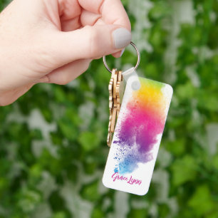 Rainbow Splash Dyeing Keychain