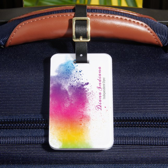 Rainbow Splash Dyeing Luggage Tag (Front Insitu 2)