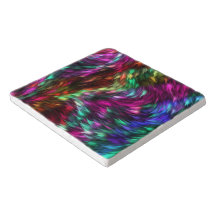 Rainbow Splash Glass Coaster