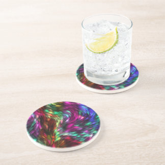 Rainbow Splash Glass Coaster