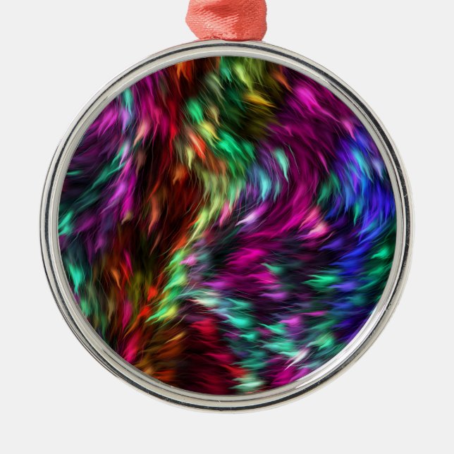 Rainbow Splash Metal Tree Decoration (Front)