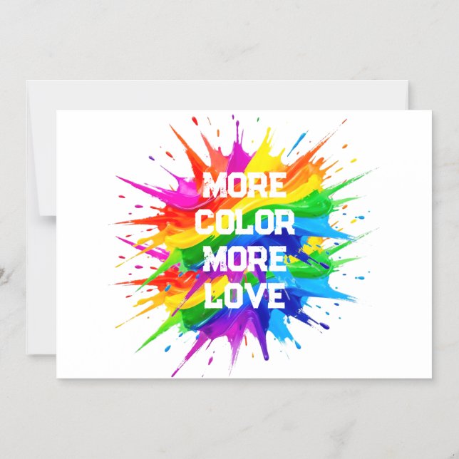 Rainbow Splash Pride Month Design Magnetic Invitation (Front)
